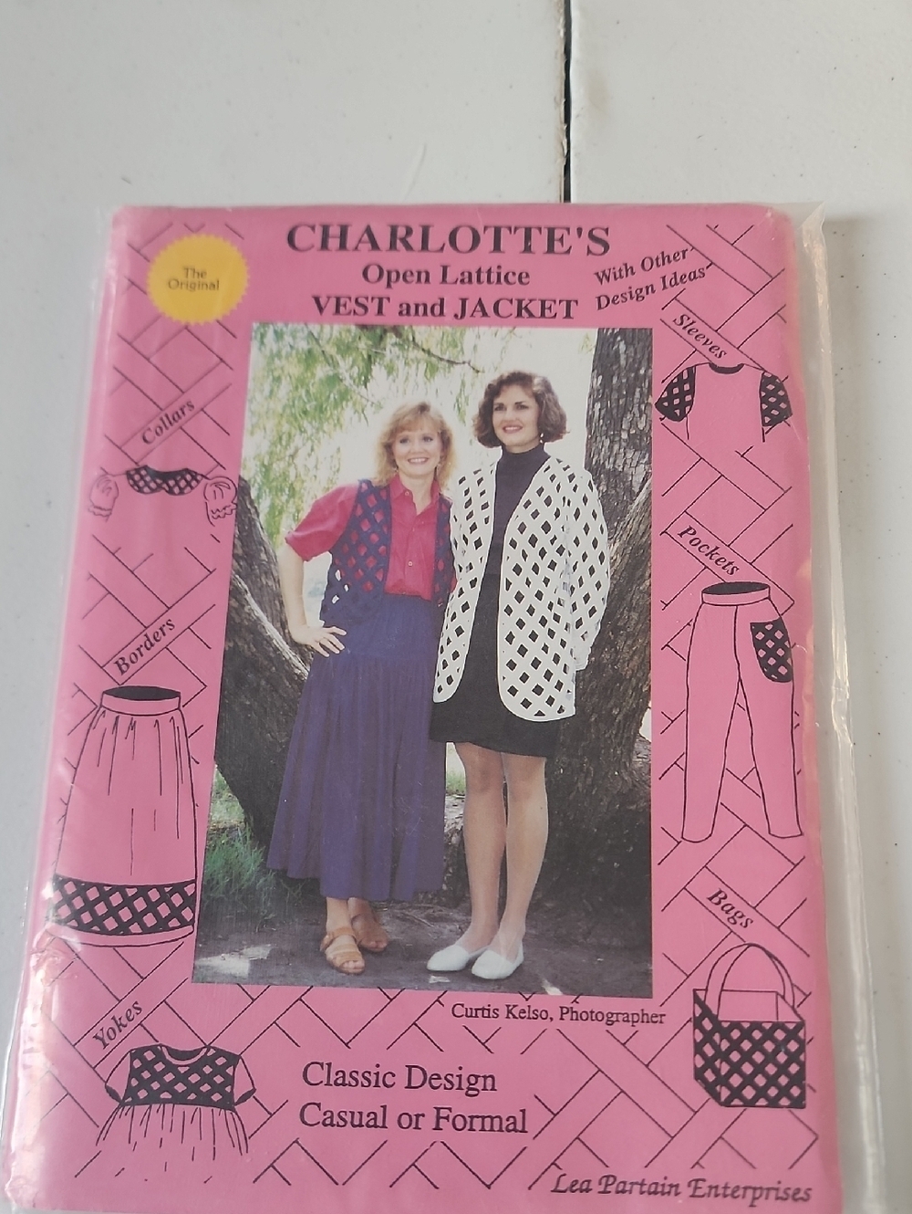 CHARLOTTE'S Open Lattice Vest and Jacket Pattern - Pink Cover Parttern